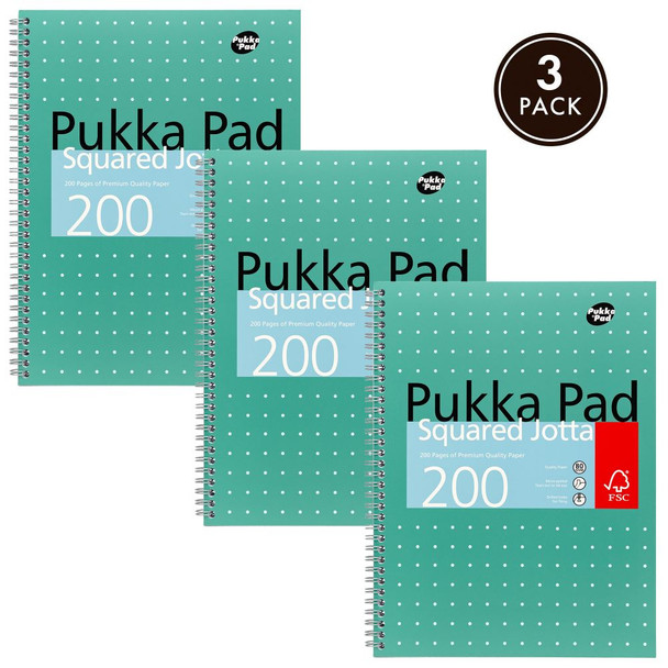 Pka Metallic A4 Jotta Squared FSC Mix Pack of 3 JM018SQ