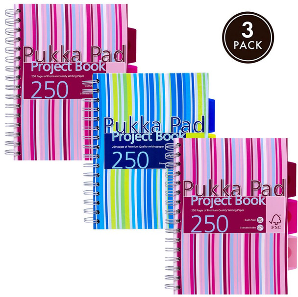 Pka A5 Project Book FSC Mix Pack of 3 PROBA5