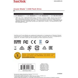 Sandisk Cruzer Blade 16Gb. Capacity: 16 Gb Device Interface: Usb Type-A Usb Vers SDCZ50C-016G-B46T