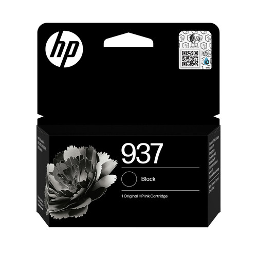 Hp 937 Black Original Ink Cartridge. Cartridge Capacity: Standard Yield Supply T 4S6W5NE#CE1