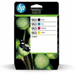 Hp 963 4-Pack Black/Cyan/Magenta/Yellow Original Ink Cartridges. Colour Ink Type 6ZC70AE