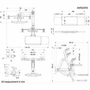 Amer Networks AMR2AWS. Type: Multimedia Stand Product Colour: Silver Material: A AMR2AWS