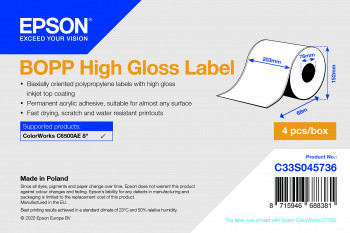 Epson C33S045736. Material: Polypropylene Pp Print Technology: Inkjet Adhesive M C33S045736