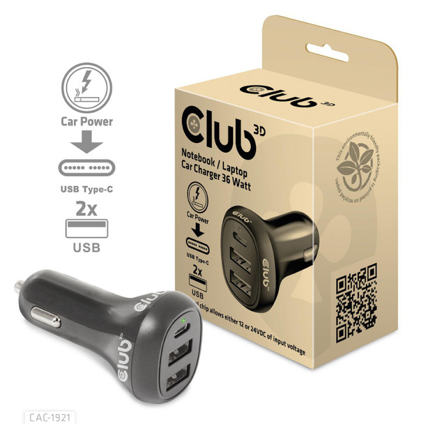 Club3D CAC-1921 Notebook / Laptop Car Charger CAC-1921