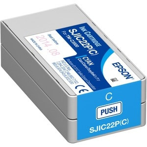 Epson Sjic22PC: Ink Cartridge for Colorworks C3500 Cyan. Printing Colours: Cyan C33S020602