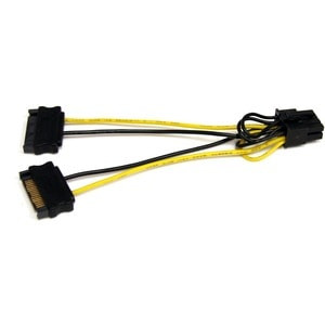 Startech 6In Sata Power To 8 Pin Pci Express Video Card Power Cable Adapter 6 Sa SATPCIEX8ADP