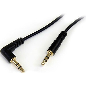 Startech 1 Ft Slim 3.5Mm To Right Angle Stereo Audio Cable M/M Easily Connect An MU1MMSRA