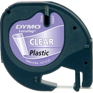 Dymo ?« Letratag?« Plastic Labels 12Mm Black On Transparent Polyester Belgium Dy S0721530
