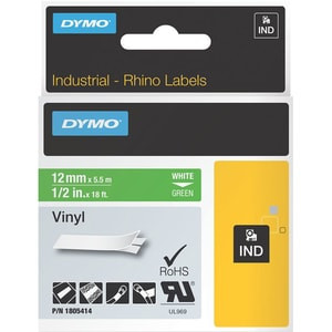 Dymo Ind Vinyl Labels White On Green Multicolour Vinyl40 80 ??C Ul 969 Dymo 1805414