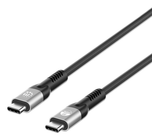 Manhattan Usb-C To Usb-C Cable 240W Usb4 2M Male To Male Black 40 Gbps 8K Video 356381
