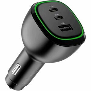Alogic 165W Car Charger Usb-C Usb-A Ports Fast Charging for Laptops Tablets And CRCA165C1