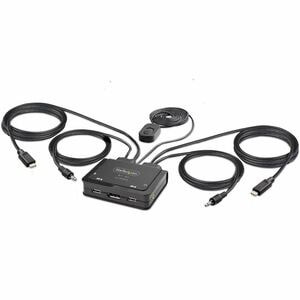 Startech Kvm Switchbox 2 ComputerS 1 Local UserS 4K 3840 X 2160 4 X Usb Usb 2.0 C2-D46-UC2-CBL-KVM