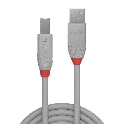 Lindy 0.5M Usb 2.0 Type A To B Cable Anthra Line Grey. Cable Length: 0.5 M. Conn 36681