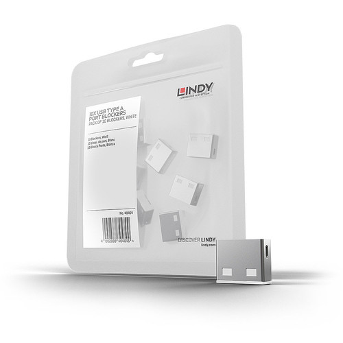 Lindy Usb Port Blocker Without Key Pack Of 10 Colour Code: White. Product Type: 40464