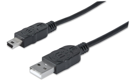 Manhattan Usb-A To Mini-Usb Cable 1.8M Male To Male Black 480 Mbps Usb 2.0 Hi-Sp 333375