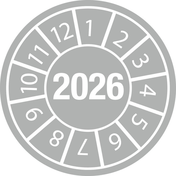 Brady DATE INSPECTION LBLS B-500 2026 - DIA 25 Inspection Date Labels White DATE INSPECTION LBLS B-500 2026 - DIA 25