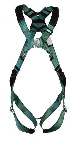 Msa Standard V-form Back/Chest D-Ring Qwik-Fit Harness Green Size STANDARD MSA10205850