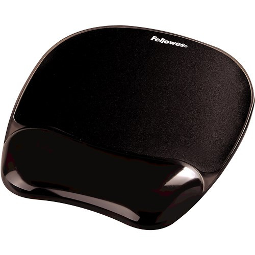 Fellowes Mouse Mat Wrist Support - Crystals Gel Mouse Pad with Non Slip Rubber B 9112101