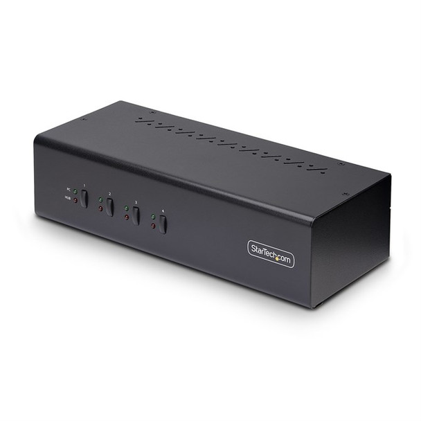 StarTech.com 4-Port Dual-Monitor DisplayPort KVM Switch 4K 60Hz 2x USB 5Gbps Hub P4DD46A2-KVM-SWITCH