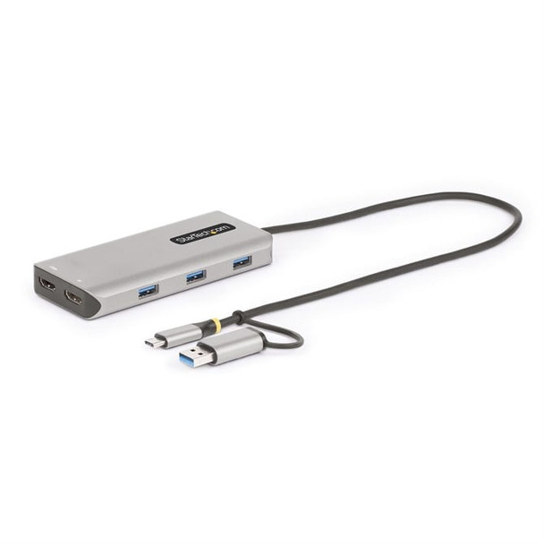 StarTech.com USB-C Multiport Adapter w/Attached USB-C to USB-A Dongle Dual HDMI 167B-USBC-MULTIPORT