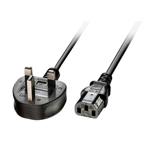 Lindy 2M  To Iec C13 Mains Cable. Connector 1: Bs 1363 Connector 2: C13 Couple 30433