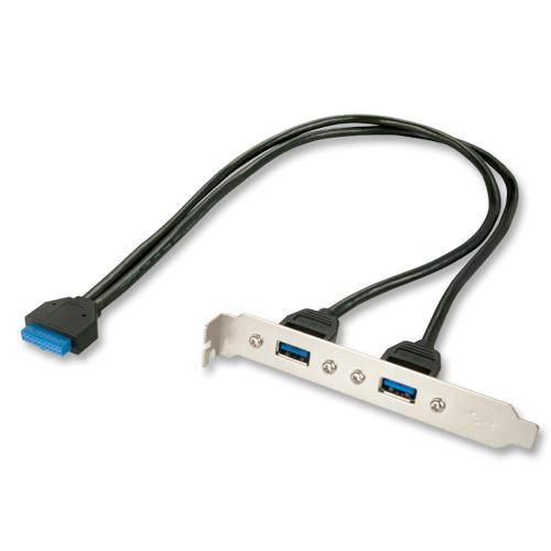 Lindy 33096 PC Back Plate. USB 3.0. 2 Port 33096