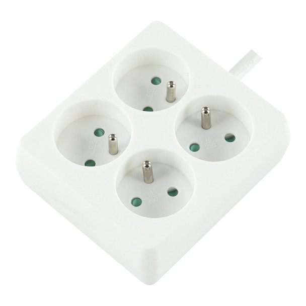 LOGON PROFESSIONAL LPS155 4-WAY POWER STRIP: WHITE - LPS155