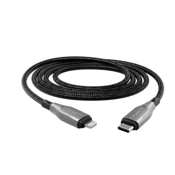 Cygnett CY4667PCCCL 1 m Lightning USB C Male Male Black CY4667PCCCL