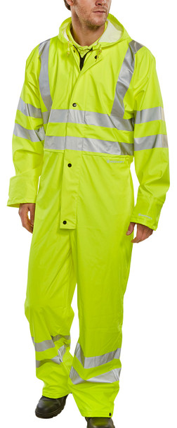 Beeswift Hi-Vis Pu Breathable Coverall Saturn Yellow Size S PUC471SYS