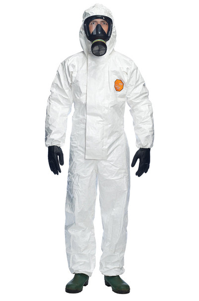 Tychem® 4000S Chz5 Hooded Disposable Coverall White Size XL TY4000BSXL