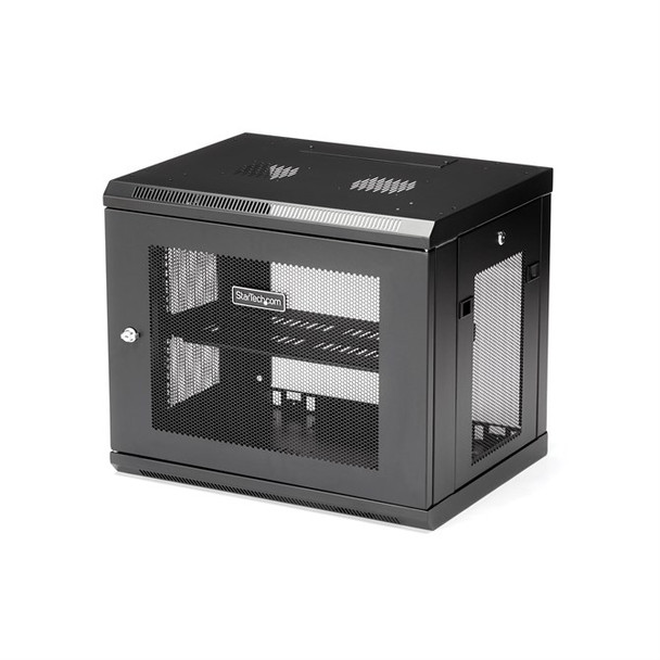 StarTech.com 2-Post 9U Wall Mount Network Cabinet with 1U Shelf 19 Wall-Mounted RK9WALM