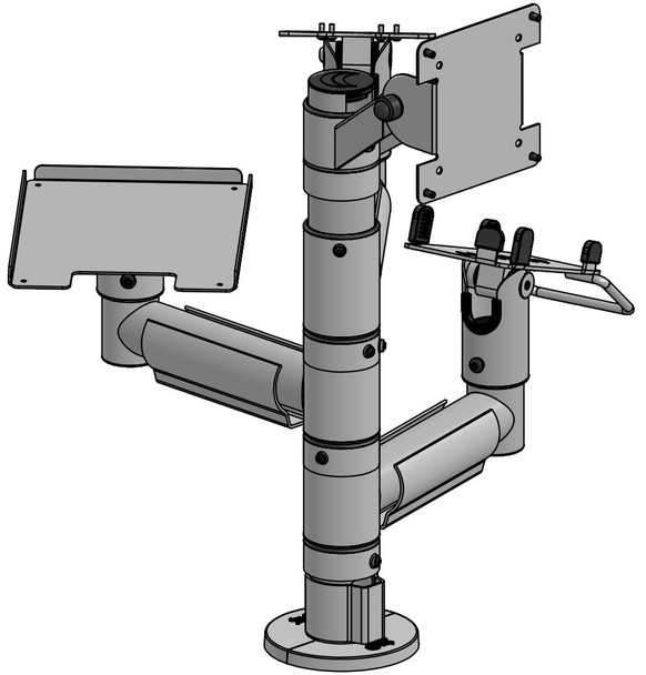 Ergonomic Solutions AMERO003-02 SP2 400mm pole w/ 3x swingarm AMERO003-02