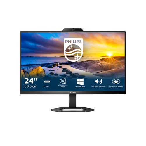 Philips 24" Class Webcam Full Hd Lcd Monitor 16:9 Textured Black 60.5 Cm 23.8" V 24E1N5300HE/00