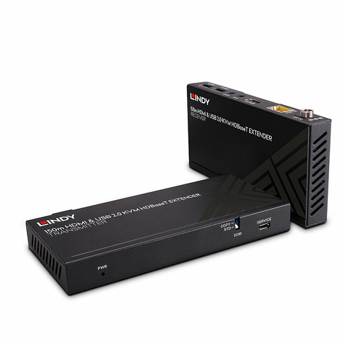 Lindy 150M Cat.6 Hdmi 4K60 Usb 2.0 & Ir Hdbaset Kvm Extender. Type: Transmitter 39384