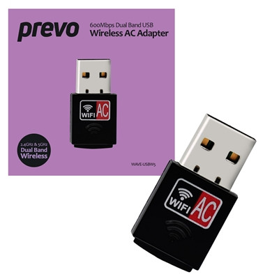 Prevo USBW5 600Mbps Dual Band Usb Wireless Ac Network Adapter USBW5