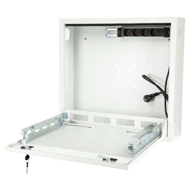 Lanview RWSLMWH1 19'' Rack Cabinet 1U Wallmount Slim with PDU Type E Plug EU RWSLMWH1