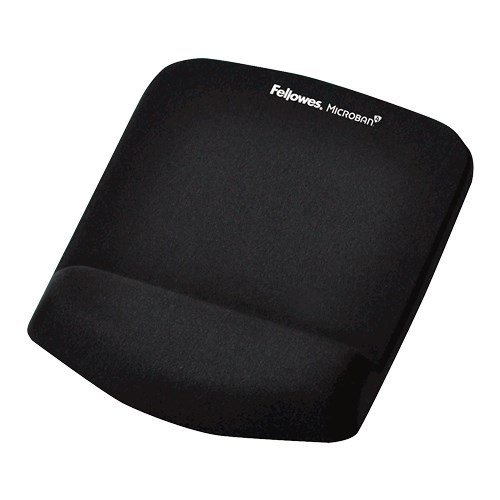 Fellowes Mouse Mat Wrist Support - PlushTouch Mouse Pad with Non Slip Rubber Bas 9252003
