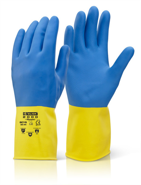 Beeswift House Hold Heavyweight Gloves Royal/Yellow Size XL HWCGYRXL