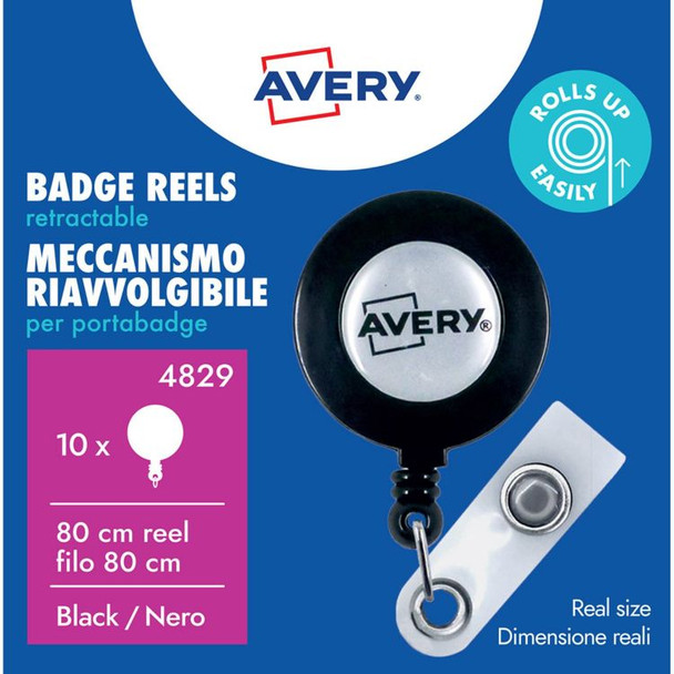 Avery 4829 Retractable Badge Reel 10Pk AVERY4829