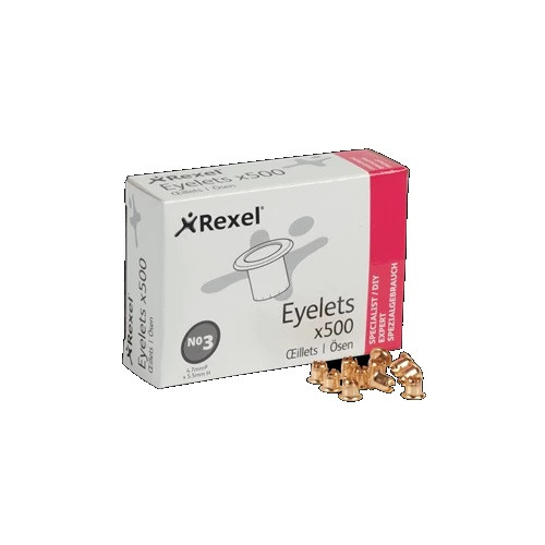 Rexel No. 3 Eyelets Brass - Box of 500 20320052 20320052