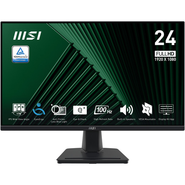 MSI PRO MP245G 24 " Monitor FHD 1920 x 1080 100Hz IPS 1ms 1x HDMI 1.4b 1x DP 1.2 PRO MP245G