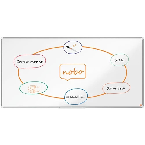 Nobo Premium Plus Steel Magnetic Whiteboard 1800x900mm 1915160 1915160