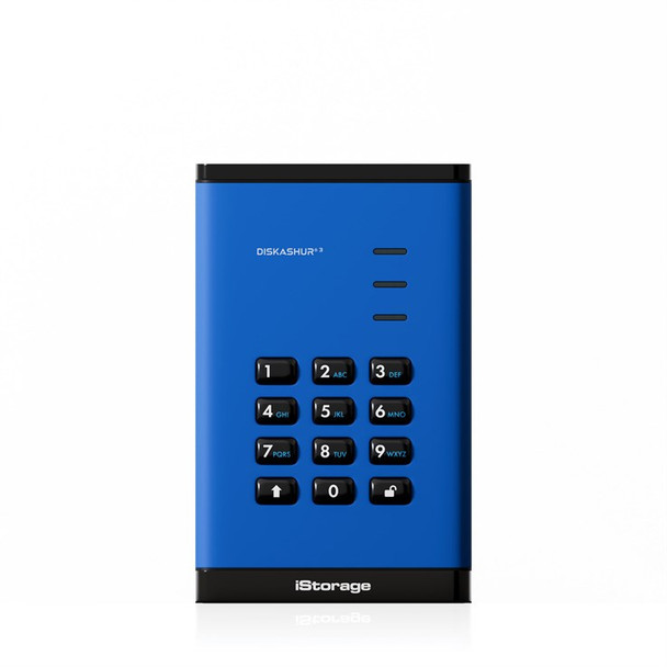 iStorage diskAshur3 SSD 256-bit 16TB - Blue IS-DA3-256-SSD-16000-BE