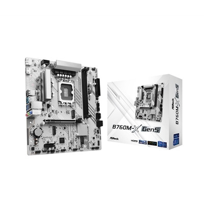 Asrock B760M-X GEN5 Intel 1700 Socket Motherboard Micro-Atx 2X Ddr5 Slots 2X M.2 B760M-X GEN5