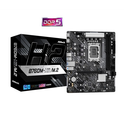 Asrock B760M-H2/M.2 Intel 1700 Socket Motherboard Micro-Atx 2X Ddr5 Slots 2X M.2 B760M-H2/M.2