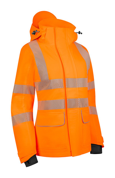 Beeswift Stormwear Womens Hi-Vis Jacket Orange Size 18 BSDWSJOR18