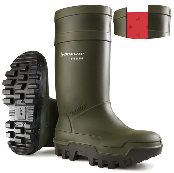 Dunlop Purofort Thermo+ Full Safety Wellingtons Green Size 6 C66293306