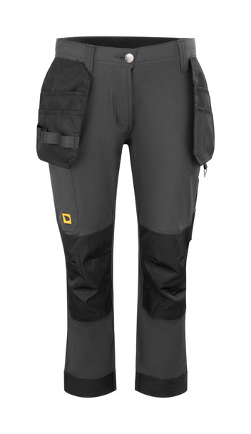 Jcb Workwear Ladies 4-Way Stretch Holster Pocket Trousers Dark Shadow Size 12R JCB021DS12R