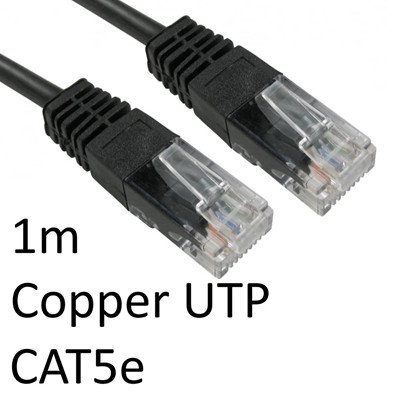 Rj45 M To Rj45 M Cat5e 1M Black Oem Moulded Boot Copper Utp Network Cable URT-601K