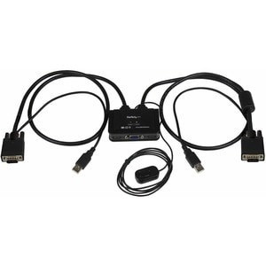 Startech 2 Port Usb Vga Cable Kvm Switch Usb Powered With Remote Switch 2 Comput SV211USB